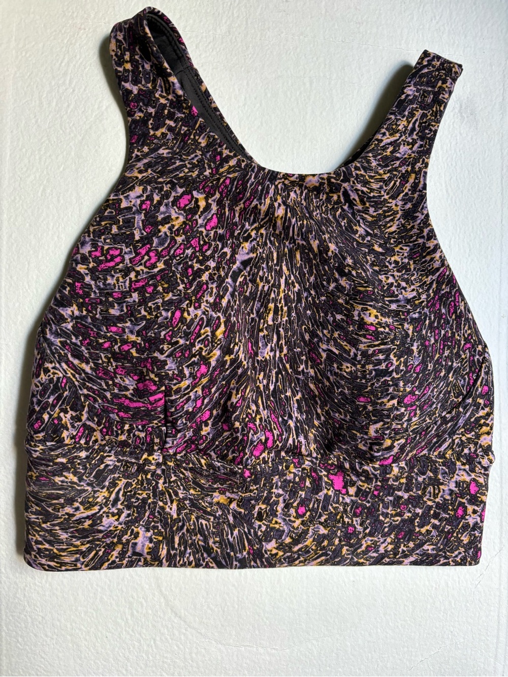 lululemon athletica High-Neck Printed Crop Tank - Black, Pink & Gold